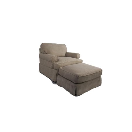 NEXT2NATURE 18 x 33 x 25 in. Horizon Slipcovered Chair &  Ottoman in Linen NE1209174